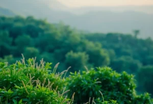 Symbolic representation of mental health awareness in a serene environment