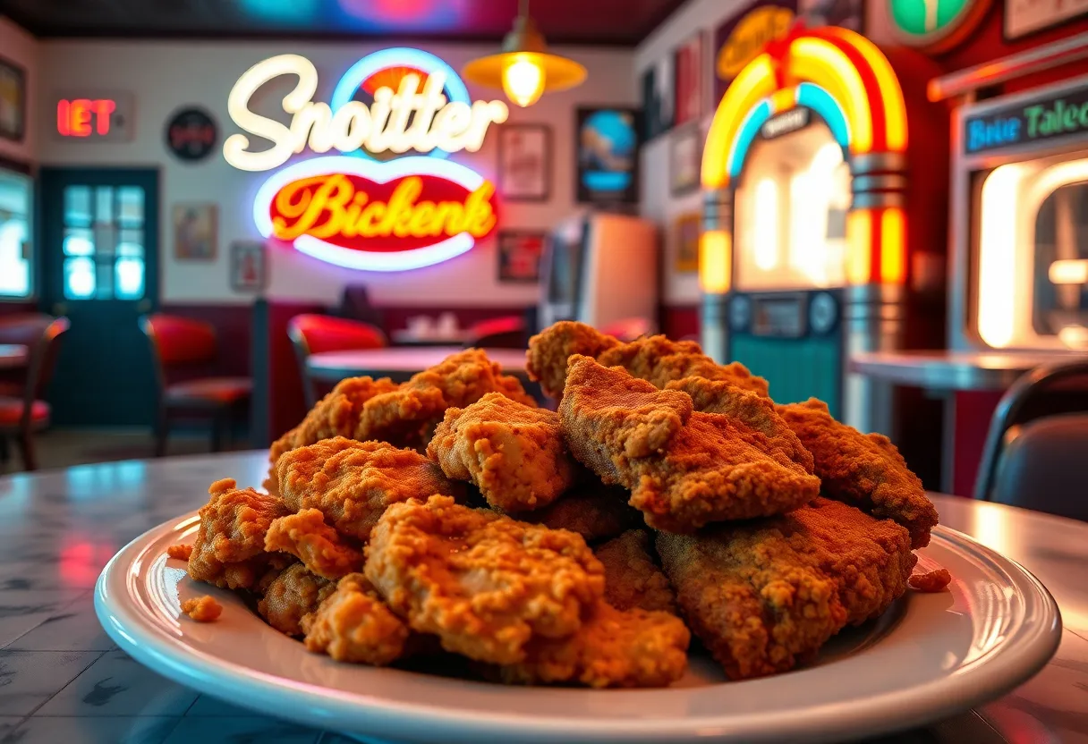 A plate of chicken-fried steak and chicken-fried chicken at M.K. Davis Restaurant