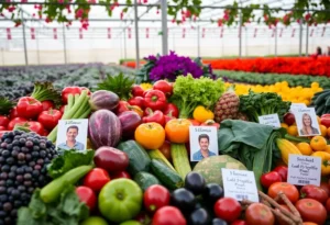 NatureSweet product labels showcasing agriculture workers