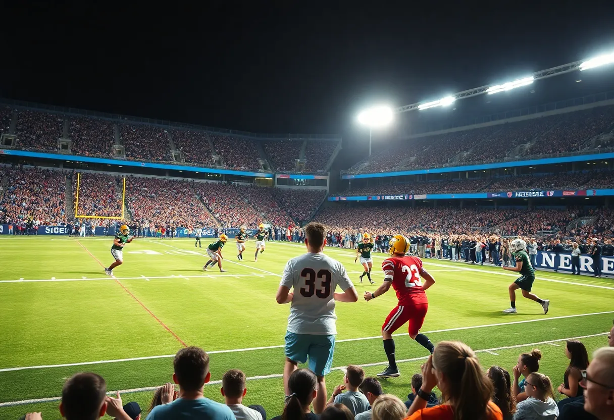 Football fans at the Navy All-American Bowl