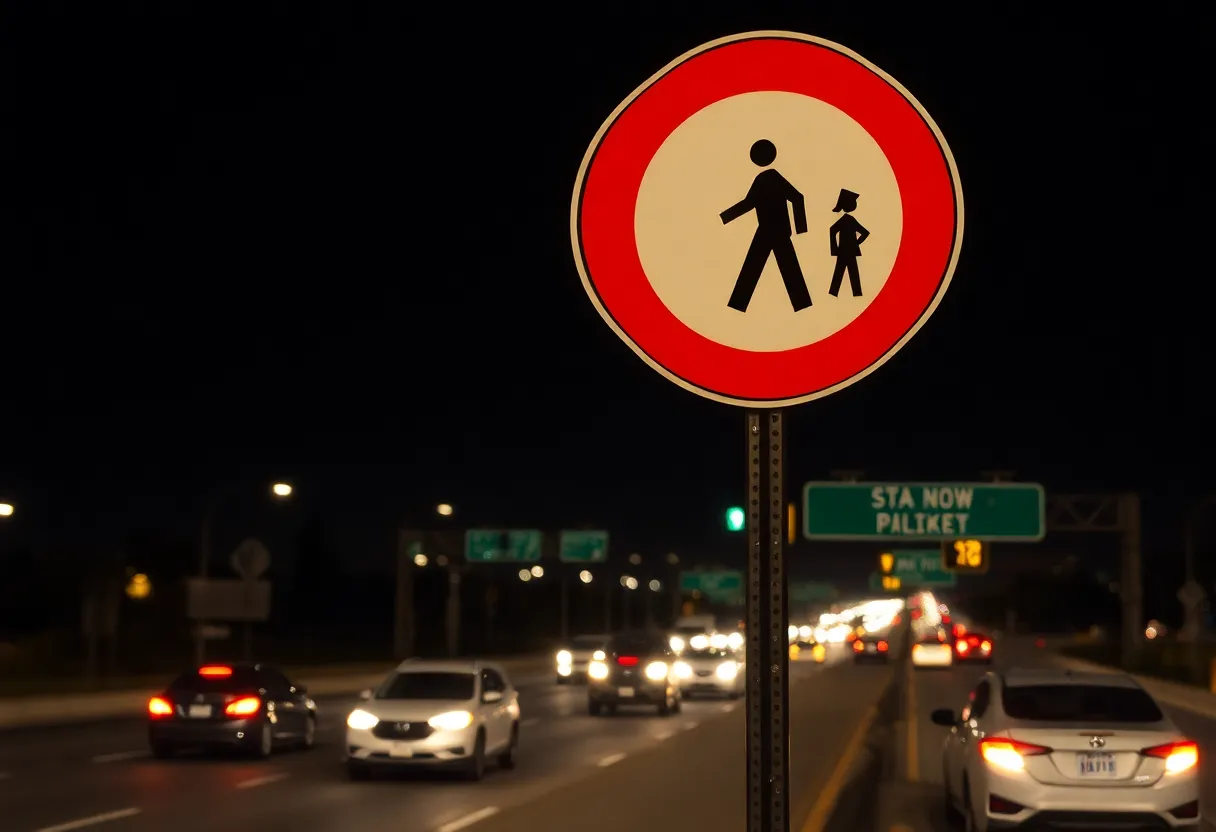 Scene of a pedestrian accident on U.S. Highway 90 in San Antonio.