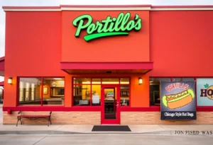 Exterior view of the new Portillo's restaurant in Schertz, Texas.