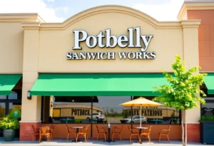 Exterior view of the new Potbelly Sandwich Works location in New Braunfels