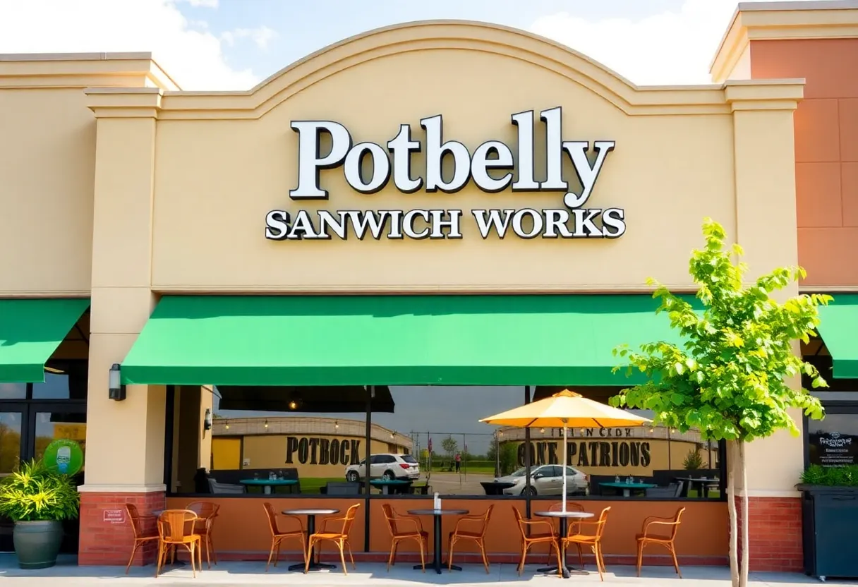 Exterior view of the new Potbelly Sandwich Works location in New Braunfels