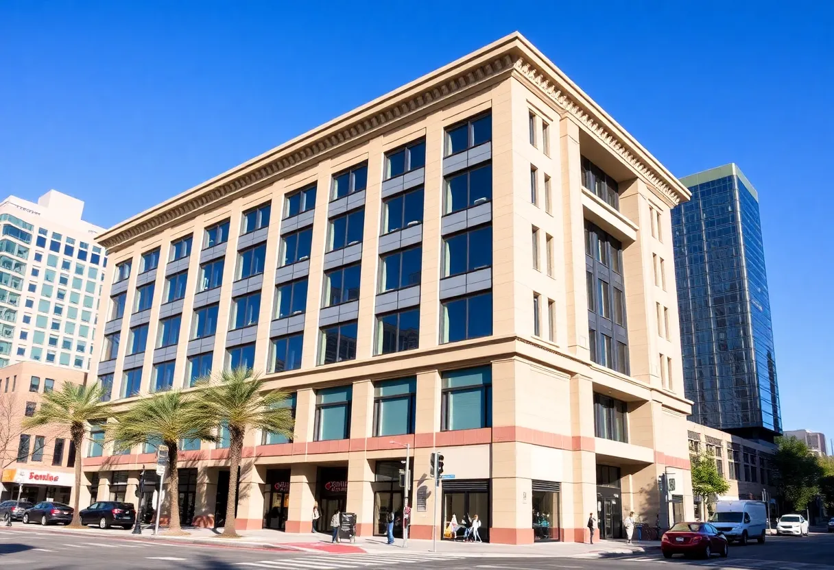 Exterior view of Prosperity Bancshares and Texas Partners Bank office in San Antonio, Texas.