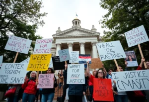 Demonstrators protesting for justice in Minneapolis