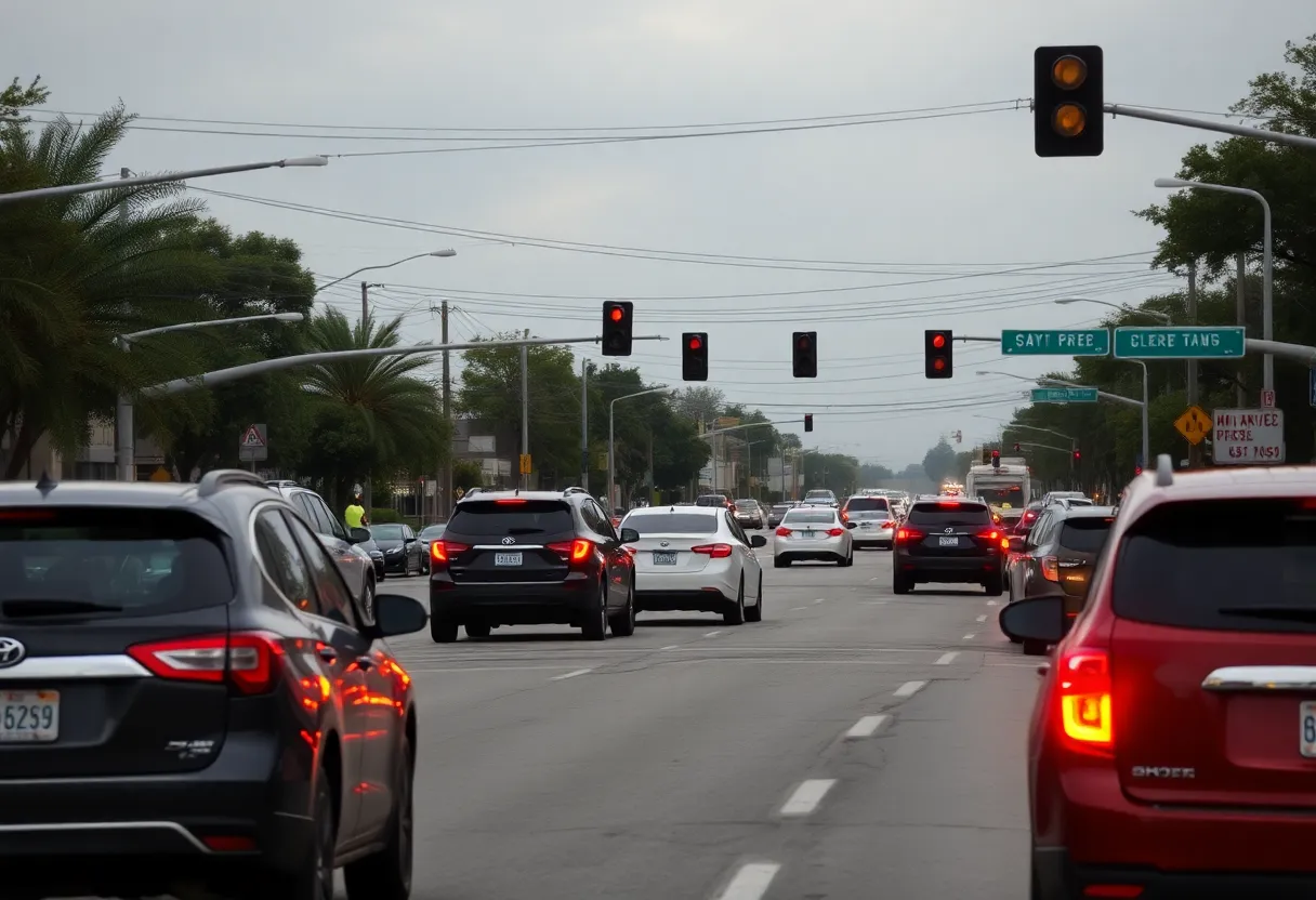Scene of a busy road in San Antonio reflecting a road rage incident.