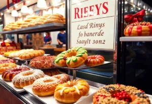 Colorful rosca de reyes bread displayed for Three Kings Day celebrations in San Antonio.