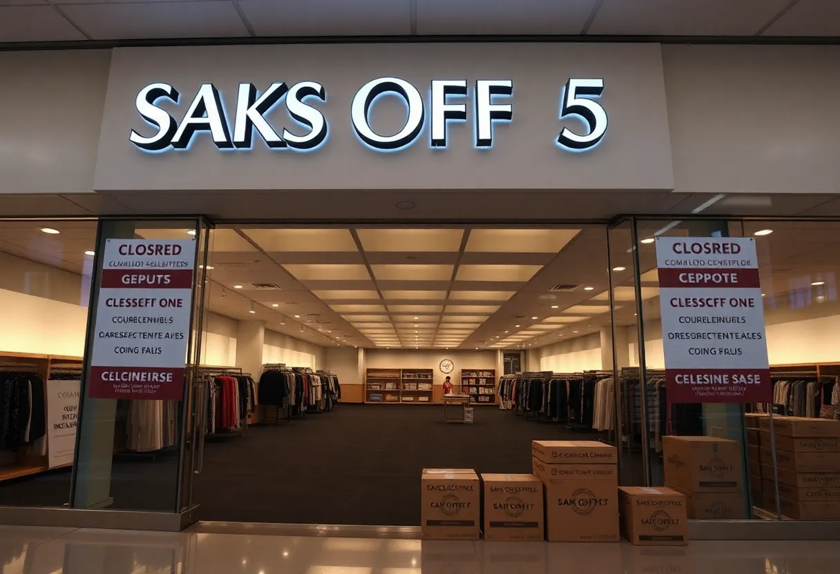 Saks Off 5th store closing sale signage