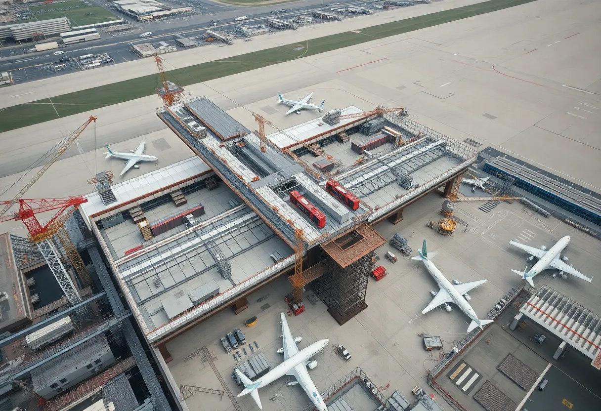 Construction of San Antonio International Airport terminal