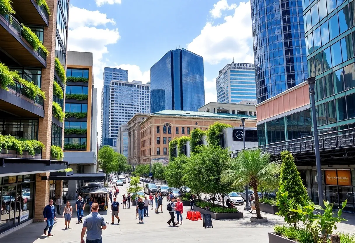 Cityscape of San Antonio highlighting innovative businesses and community growth.