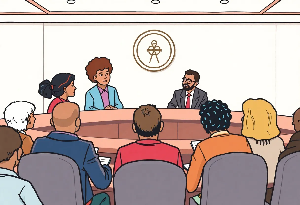 City council meeting discussing immigration presence