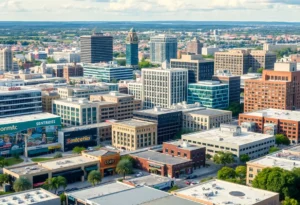 A panoramic view of San Antonio's commercial real estate highlighting various sectors.