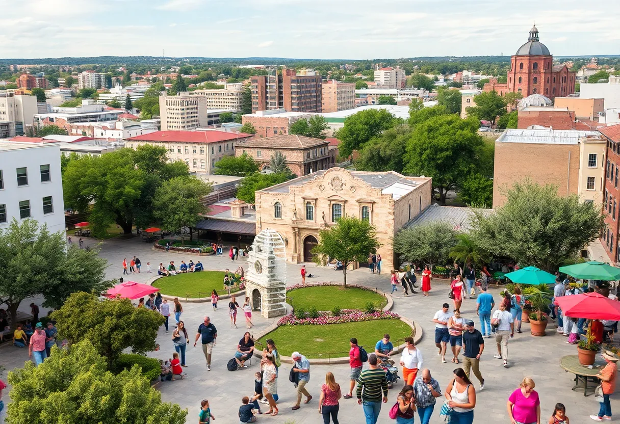 Scenic view of San Antonio with vibrant community life