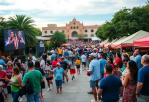 A lively scene of community events in San Antonio featuring diverse activities.
