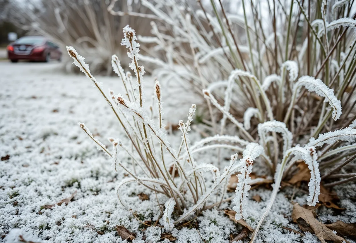 Icy view of San Antonio during its first winter freeze