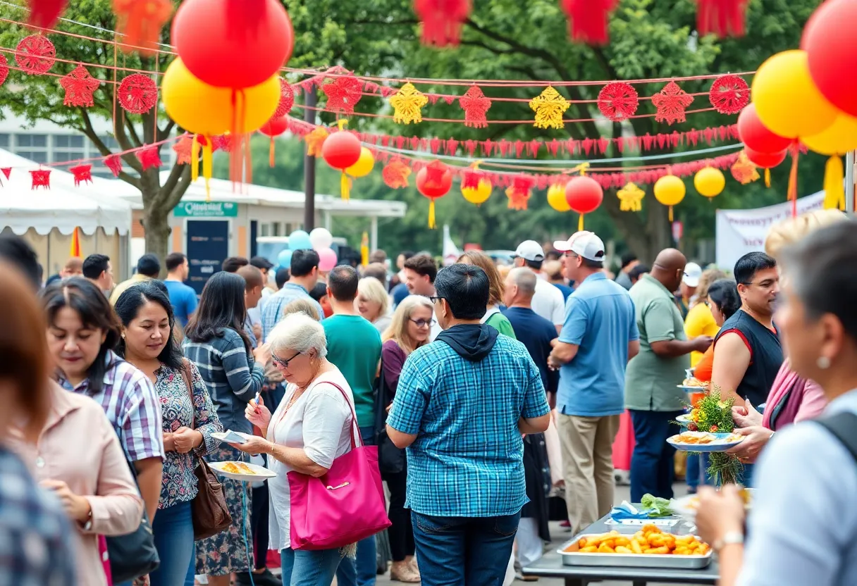 Crowd enjoying community events in San Antonio