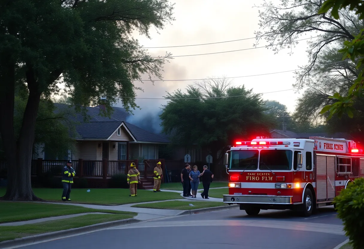 Firefighters at a house fire on the west side of San Antonio