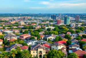 View of San Antonio skyline and residential areas