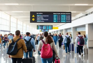 Travelers at San Antonio International Airport
