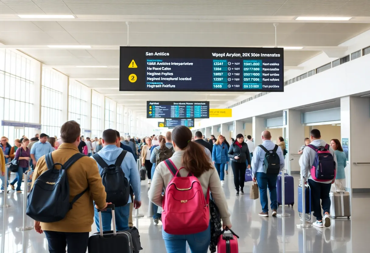 Travelers at San Antonio International Airport