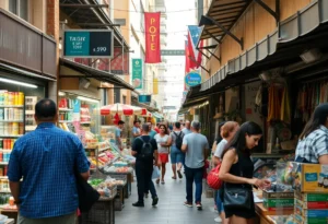 Customers interacting with local San Antonio businesses