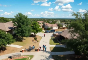 Suburban neighborhood in San Antonio showcasing affordable homes