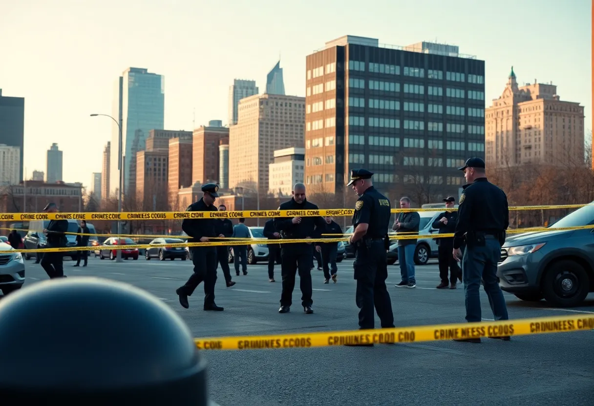 Police investigation scene related to a murder investigation in San Antonio.