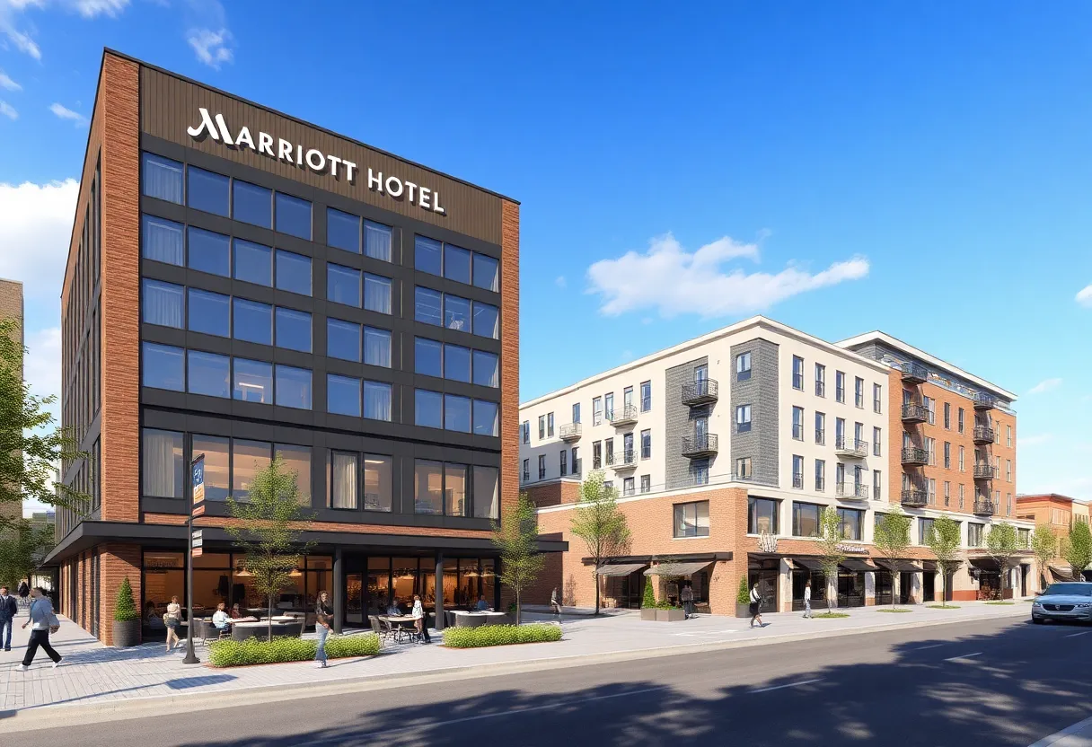 Architectural rendering of the new mixed-use development on the former Pig Stand site