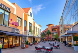 Retail developments in San Antonio showcasing modern architecture and shopping options.