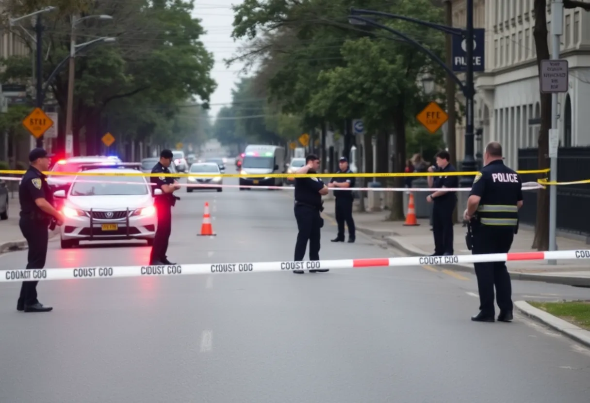 Police investigation scene on Cardiff Avenue in San Antonio