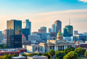 San Antonio city skyline representing local banking and economic vitality.