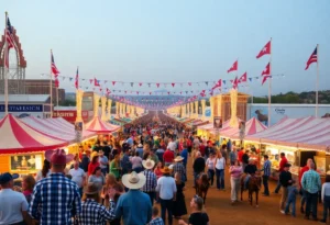 Crowd enjoying the San Antonio Stock Show Rodeo with performances.