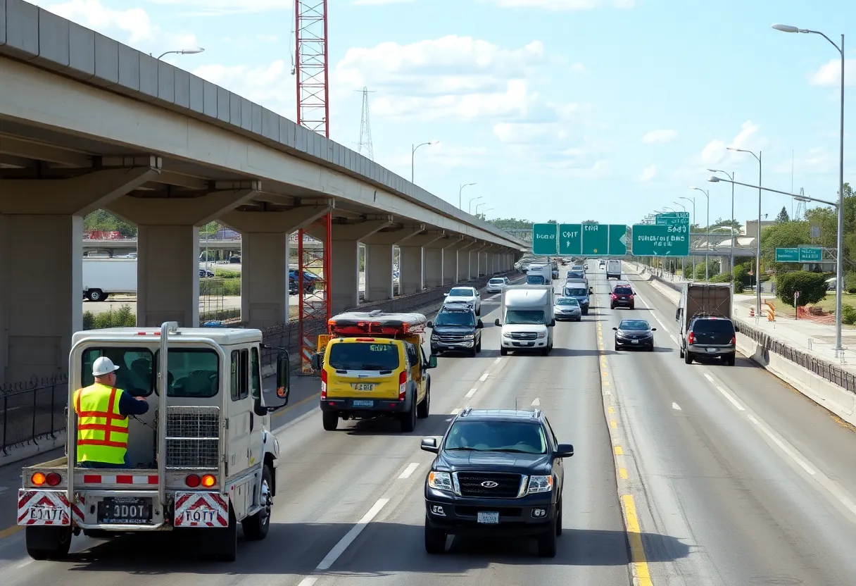 Construction on a highway in San Antonio by TxDOT