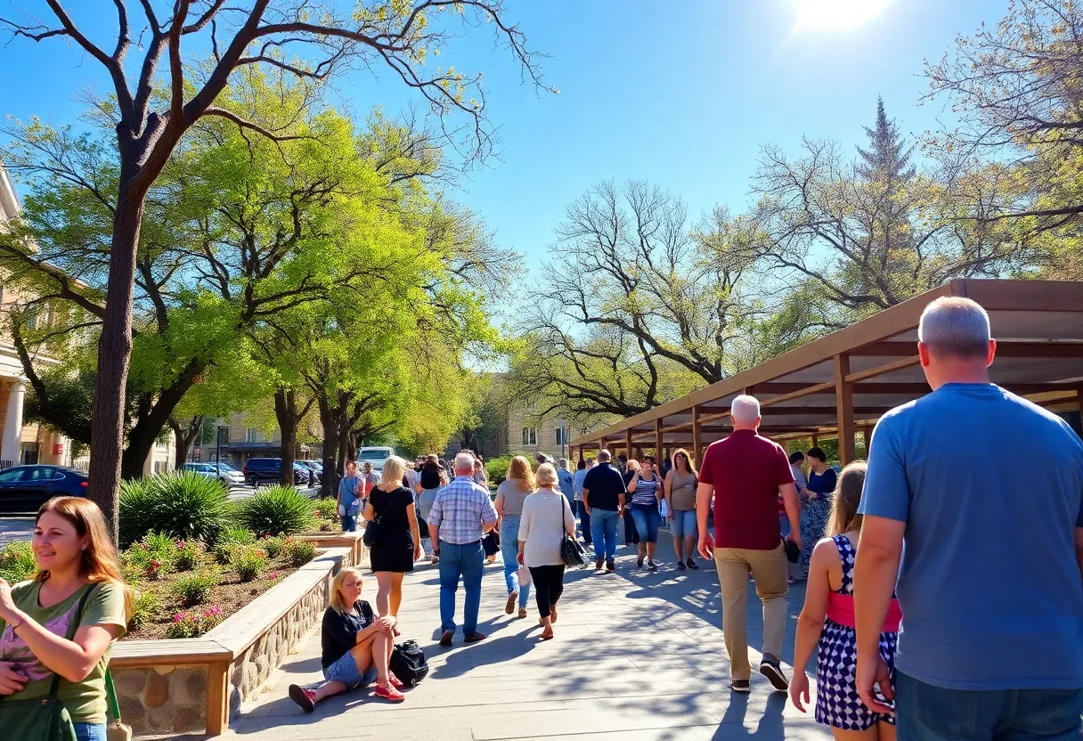 People enjoying outdoor activities in sunny San Antonio.