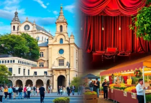 Vibrant depiction of weekend events in San Antonio