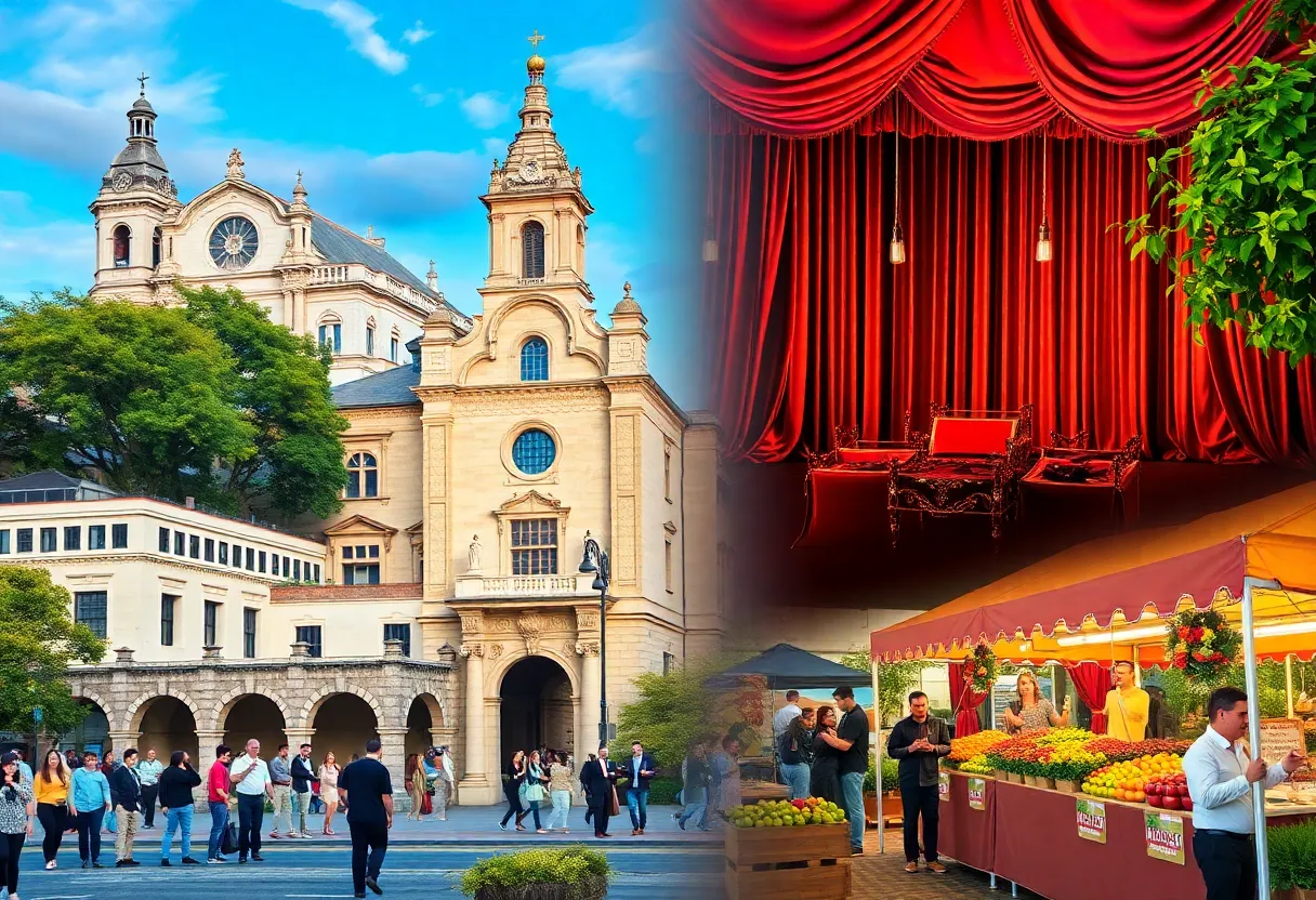 Vibrant depiction of weekend events in San Antonio