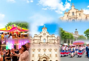A collection of scenes from San Antonio events including festivities and performances.