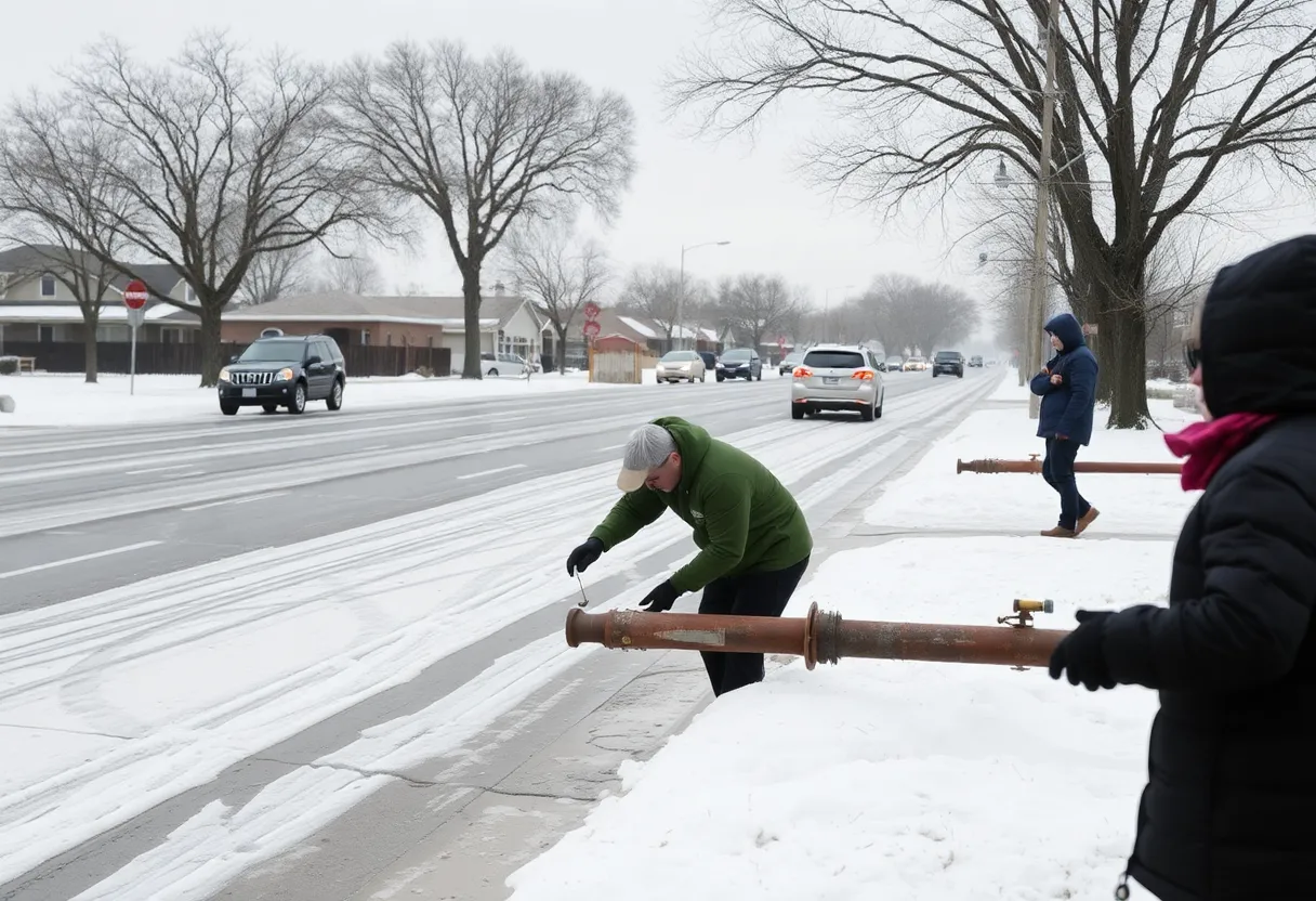 Residents of San Antonio preparing for a winter storm with icy conditions.