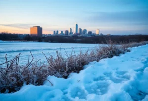 Icy landscape of San Antonio during the freeze