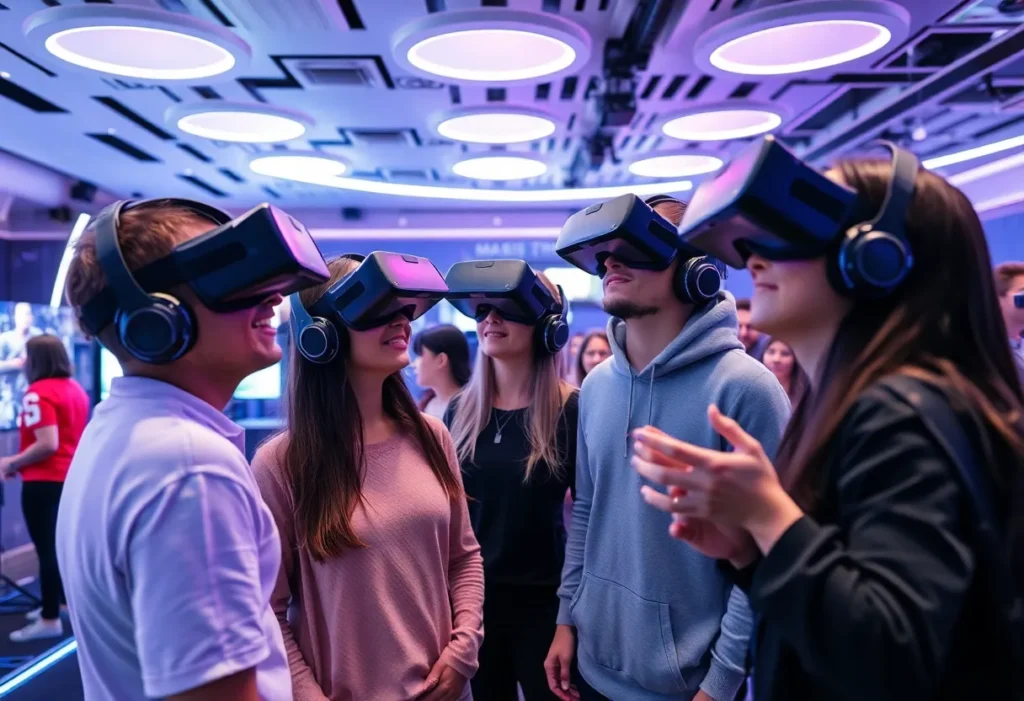 Group of players engaged in virtual reality gaming at Sandbox VR.