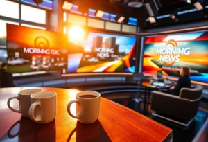 Sarah Duran on the KENS 5 morning news set