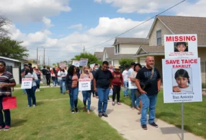 Community members searching for a missing teenager in San Antonio