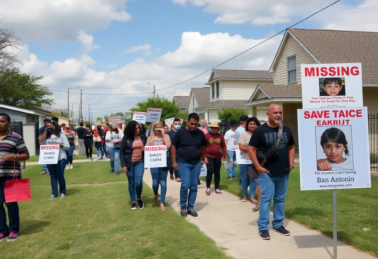 Community members searching for a missing teenager in San Antonio