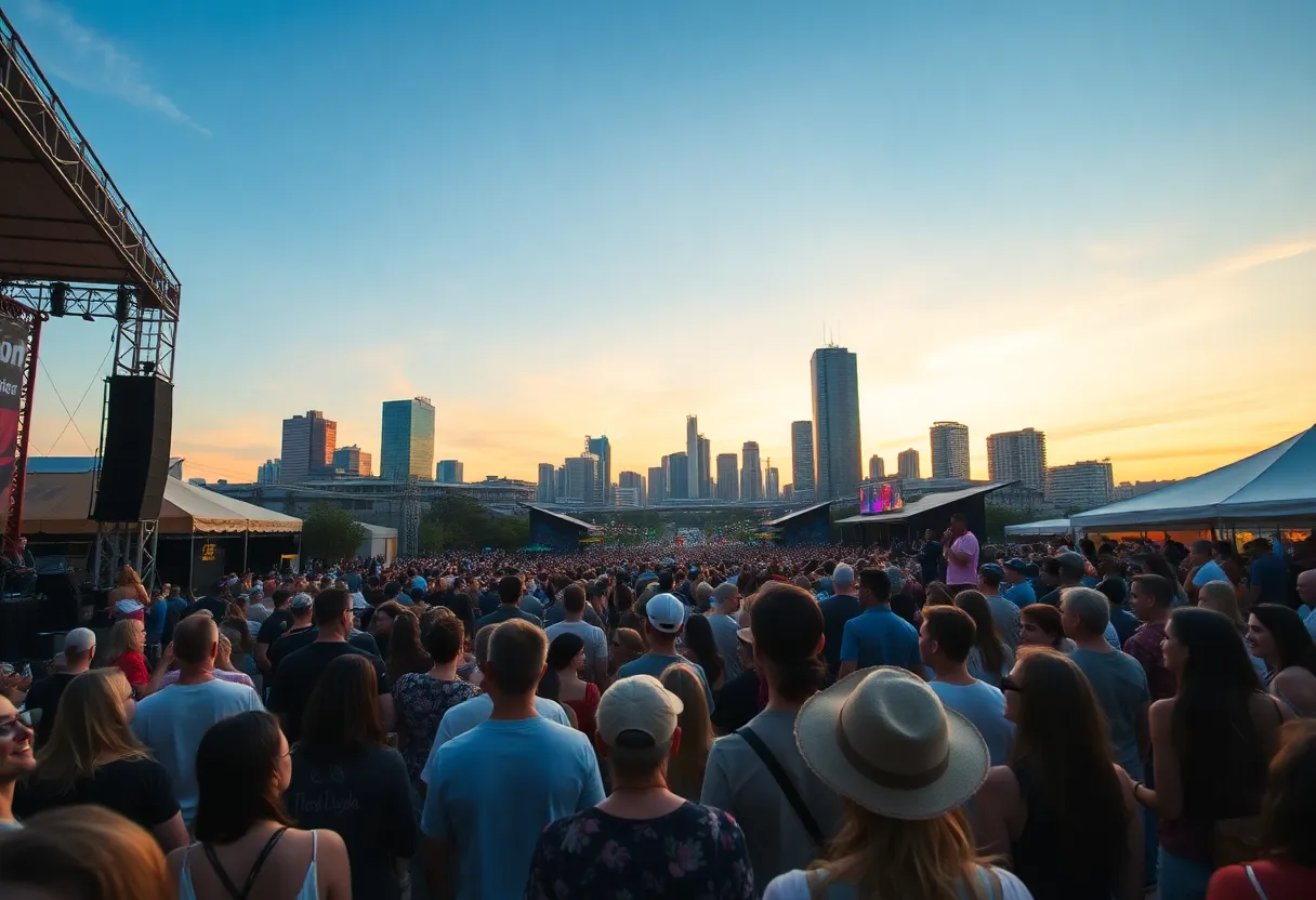 Crowd enjoying the Sips & Sounds Music Festival in Austin