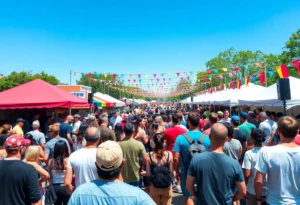 Crowd enjoying live music at the Austin Sips & Sounds Music Festival