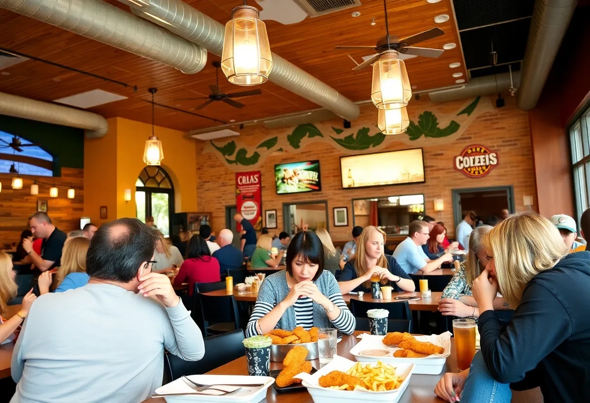 Interior of Slim Chickens restaurant in San Antonio
