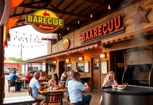 Outdoor view of the new Smokey Mo's BBQ restaurant in Schertz, Texas.