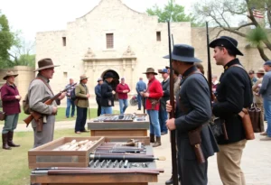 Reenactors at the Alamo during the Soldiers at the Alamo event