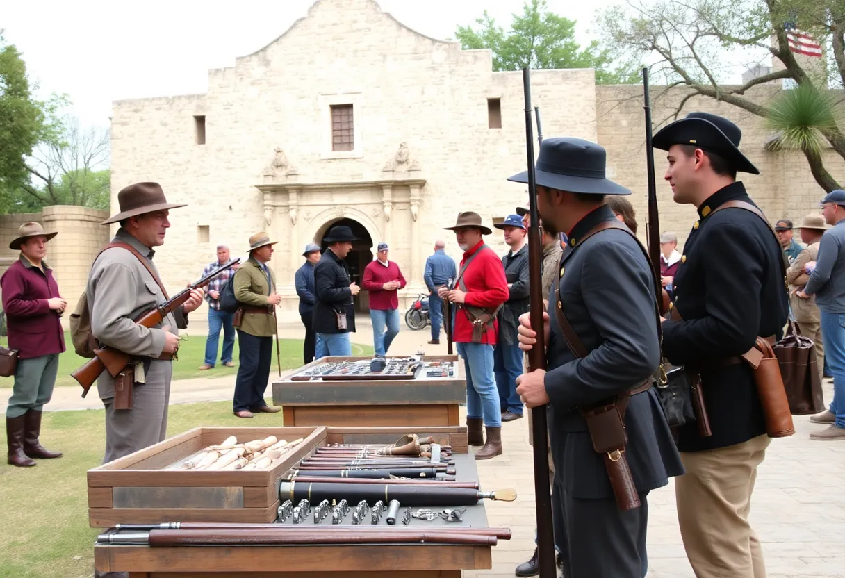 Reenactors at the Alamo during the Soldiers at the Alamo event